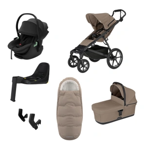 THULE Urban Glide 4-wheel magnetická spona Tinted Taupe + korba Tinted Taupe + autosedačka Maple + báaze Alfi + fusak Elements M/L Tinted Taupe + adaptér MC