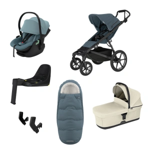 THULE Urban Glide 4-wheel Dark Slate magnetická spona + korba Soft Beige + autosedačka Maple + báze Alfi + fusak Elements M/L + adaptér MC (46)