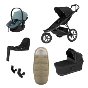 THULE Urban Glide 3 Black magnetická spona + korba Black + autosedačka Maple+ báze Alfi + fusak Elements M/L + adaptér MC (49)