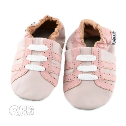 CAPIKI Kožené capáčky Tenisky růžové 12-18 m