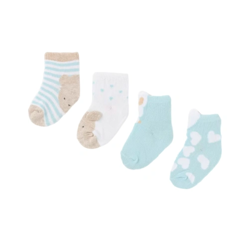 MAYORAL dětské ponožky z bio bavlny 4 páry Medvídek modrá