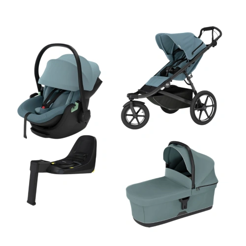 THULE Urban Glide 3 Mid Blue magnetická spona + korba Mid Blue + autosedačka Maple + báze Alfi
