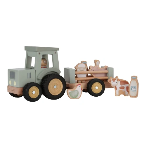 LITTLE DUTCH traktor s přívěsem dřevěný Farma