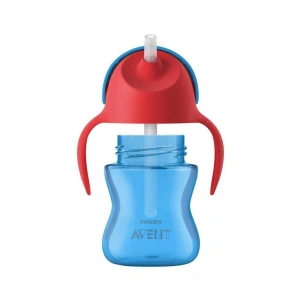 PHILIPS AVENT hrneček s ohebným brčkem 200 ml chlapec+dárek PETITE&MARS Miska 6m+ (1)