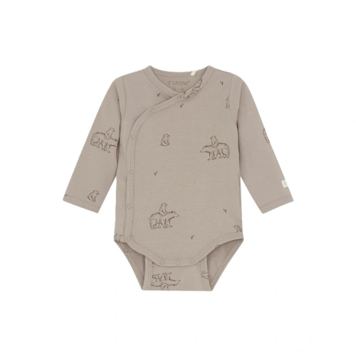 FIXONI dětské body DR potisk Mocha Meringue