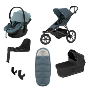 THULE Urban Glide 3 Dark Slate magnetická spona + korba Black + autosedačka Maple + báze Alfi + fusak Elements M/L + adaptér MC