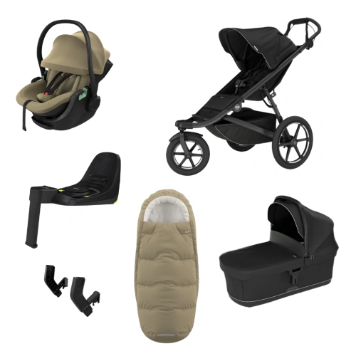 THULE Urban Glide 3 Black magnetická spona + korba Black + autosedačka Maple+ báze Alfi + fusak Elements M/L + adaptér MC