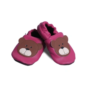 AFELO kožené capáčky Medvídek malinová vel. 0-6 m AFELO kožené capáčky Medvídek malinová vel. 0-6 m