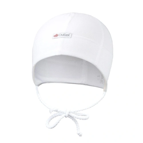 LITTLE ANGEL Čepice zavazovací plochý šev Outlast® bílá