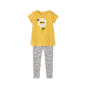 MAYORAL dívčí set tričko a legíny slunečnice KR žlutá vel. 116 cm