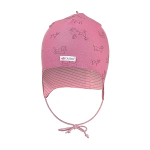 LITTLE ANGEL čepice podšitá zavazovací Outlast® růžová pes/pruh starorůžový vel. 1 | 36-38 cm