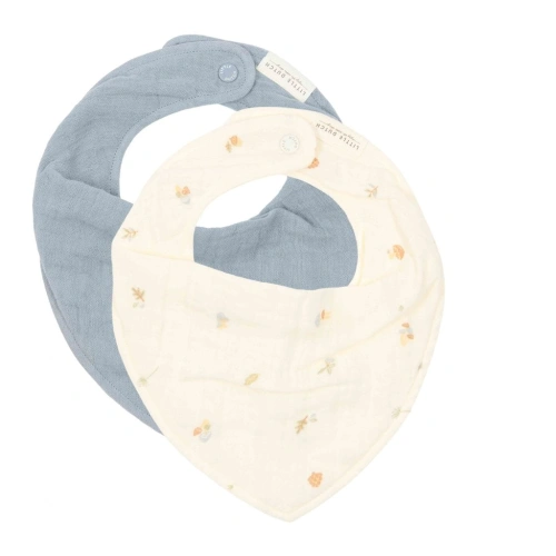 LITTLE DUTCH bryndáček bandana Forest Treasures & Denim Blue 2 ks