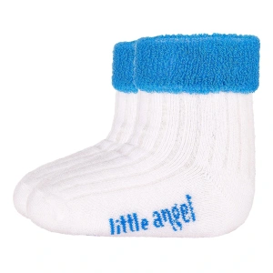 LITTLE ANGEL ponožky froté Outlast® bílá/modrá (1)