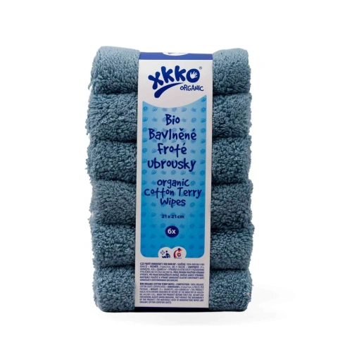 XKKO bavlněné BIO froté ubrousky Organic 21x21 cm