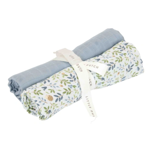 LITTLE DUTCH pleny 2 ks 70x70 cm Forest Adventure & Denim Blue