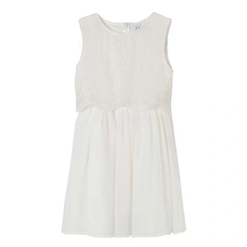 MAYORAL Dívčí šaty s krajkou, bílé