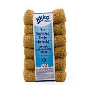 XKKO bavlněné BIO froté ubrousky Organic 21x21 cm Honey Mustard