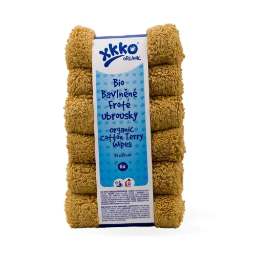 XKKO bavlněné BIO froté ubrousky Organic 21x21 cm
