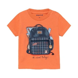 MAYORAL chlapecké tričko KR oranžové s batohem - 92 cm
