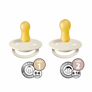 BIBS De Lux dudlík z přírodního kaučuku 2ks Vanilla/Peach - velikost 2 (+6m.) (1)