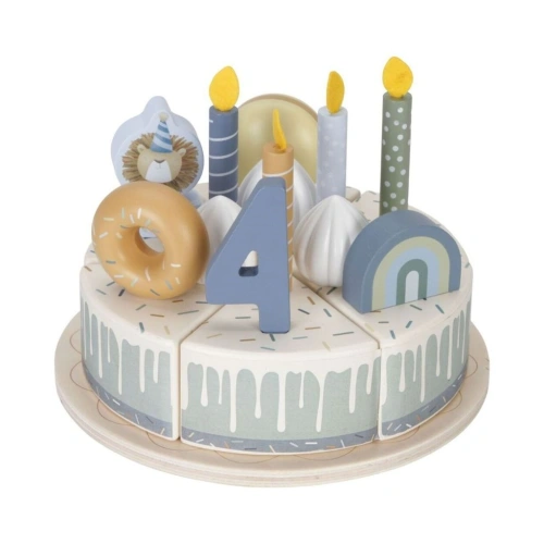 LITTLE DUTCH narozeninový dort dřevěný 26 dílů Blue
