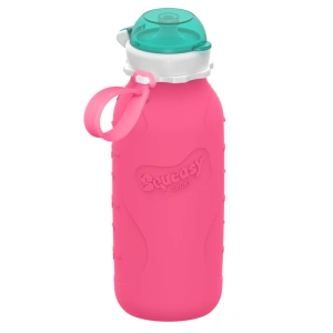 SQUEASY GEAR silikonová láhev 480 ml - růžová
