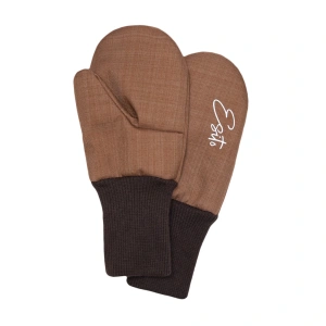 ESITO zimní palcové rukavice softshell s beránkem Brown hnědá vel. 1-2 roky