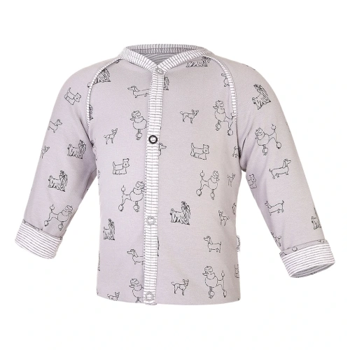 LITTLE ANGEL kabátek podšitý Outlast® šedá pes/pruh bílošedý melír