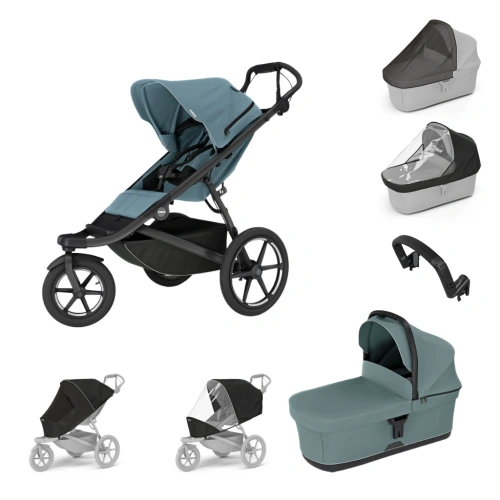 THULE Urban Glide 3 Mid Blue magnetická spona + korba + pláštěnka + moskytiéra + madlo + pláštěnka a moskytiéra na korbu