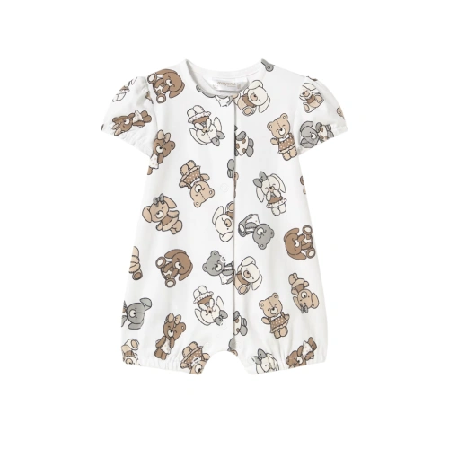 MAYORAL dívčí krátký overal zvířátka bílá