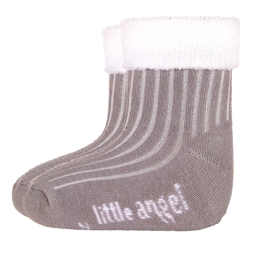 LITTLE ANGEL ponožky froté Outlast® tm.šedá/ bílá vel. 20-24 | 14-16 cm