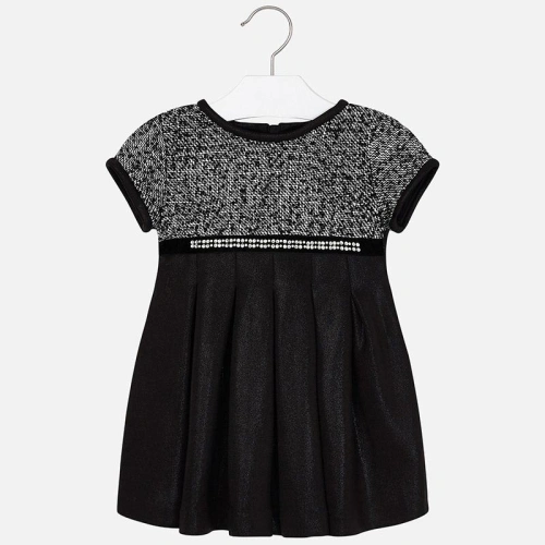 MAYORAL dívčí šaty krátký rukáv vzory černá