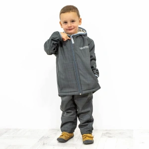 EESITO dětská zimní softshellová bunda s beránkem Grey vel. 104 cm