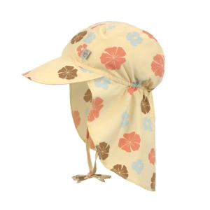 LÄSSIG klobouček Sun Protection Flap Hat Flowers Vanilla vel. 19-36 m