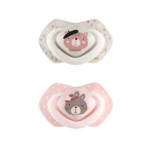 CANPOL BABIES set symetrických silikonových dudlíků 6-18m Bonjour Paris růžový CANPOL BABIES set symetrických silikonových dudlíků 6-18m Bonjour Paris růžový
