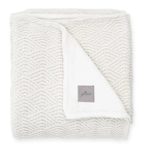 JOLLEIN Deka River knit cream white/coral fleece 75x100cm