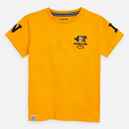 MAYORAL chlapecké triko s krátkým rukávem - oranžové s tygrem