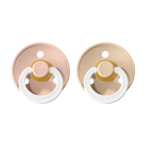 BIBS Colour dudlík z přírodního kaučuku 2 ks Blush Noční / Vanilla Noční - velikost 1 (0-6m.)