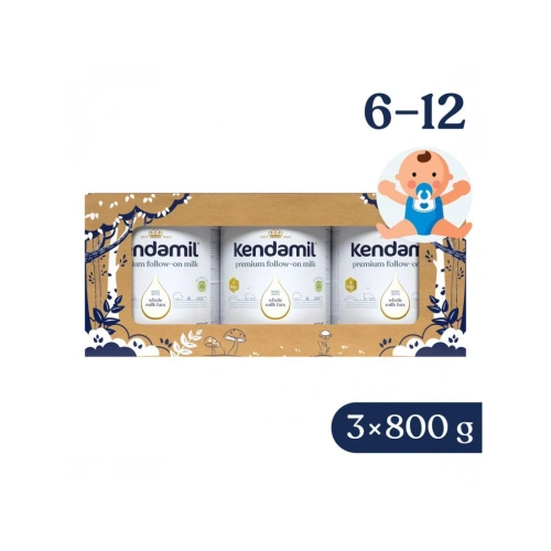 KENDAMIL pokračovací mléko Premium 2 HMO+ (3× 800 g), pohádkové divadlo Tři prasátka