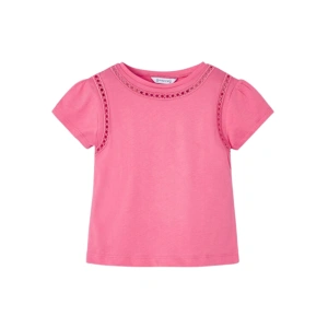 MAYORAL dívčí tričko KR výšivka růžová vel. 104 cm