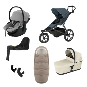 THULE Urban Glide 3 Dark Slate magnetická spona + korba Soft Beige + autosedačka Maple + báze Alfi + fusak Elements M/L + adaptér MC (56)