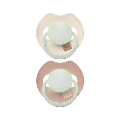 LOVI dudlík svítící silikonový dynamický 2 ks Prime ivory/blush
