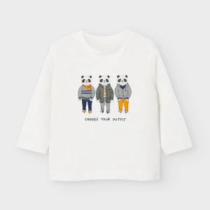 MAYORAL chlapecké tričko DR panda béžová - 86 cm