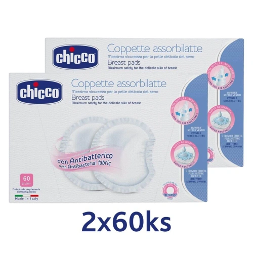 CHICCO tampóny do podprsenky antibakteriální 120 ks
