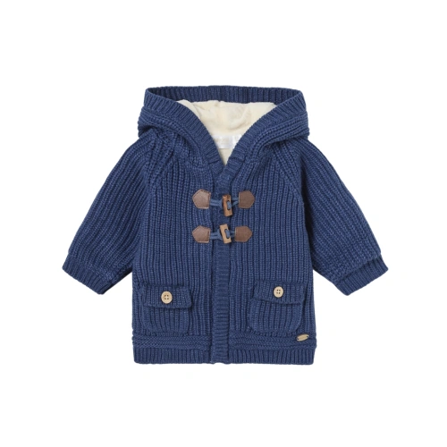 MAYORAL chlapecký svetr s kapucí tm. modrá