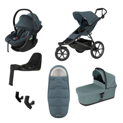 THULE Urban Glide 3 Dark Slate magnetická spona + korba Mid Blue + autosedačka Maple + báze Alfi + fusak Elements M/L + adaptér MC