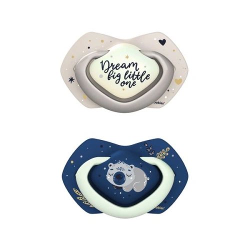 CANPOL BABIES Set symetrických silikonových dudlíků Light touch 6-18m SLEEPY KOALA modrý
