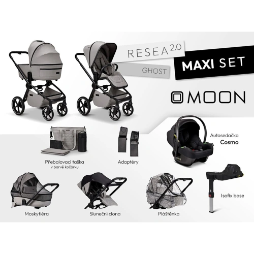 MOON kombinovaný kočárek Resea 2.0 Maxi set