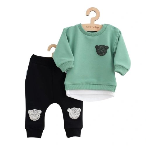 NEW BABY kojenecká souprava tričko a tepláčky Brave Bear ABS zelená