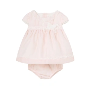 MAYORAL dívčí kojenecké šaty a kalhotky Mašlička růžová vel. 65 cm
